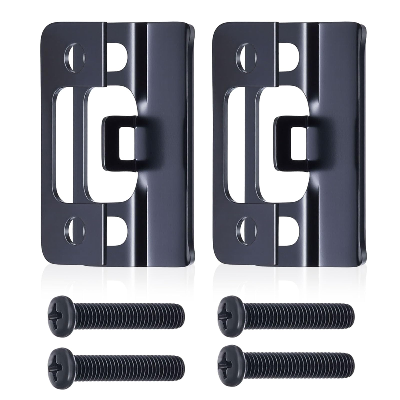 MorningRo 2 Sets Hardware Adjustable Strike Plate, Easy to Install, Extended Lip Strike Plate, Wide Lip Door Latch Striker for Secure Extend Doors, Black
