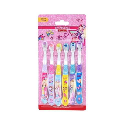 JojoSiwa Brush Buddies - Cepillo de dientes para niños (paquete de 6), suave, pequeño