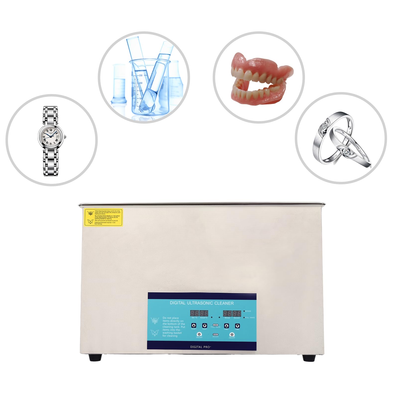 30L 600W Ultraschallreiniger Edelstahl Ultraschallreinigungsgerät mit Entgasung 28/40kHz 0–80°C 0-30min Digital ultrasonic cleaner mit Reinigungskorb Reinigung von Schmuck Brillen Uhren