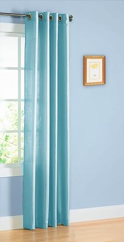 Miniatura 28 de 1 cortina de seda sintética para ventana, panel sólido de 55 x 63 pulgadas, 84 pulgadas, 95 pulgadas y 108 pulgadas de largo, ojales de bronce