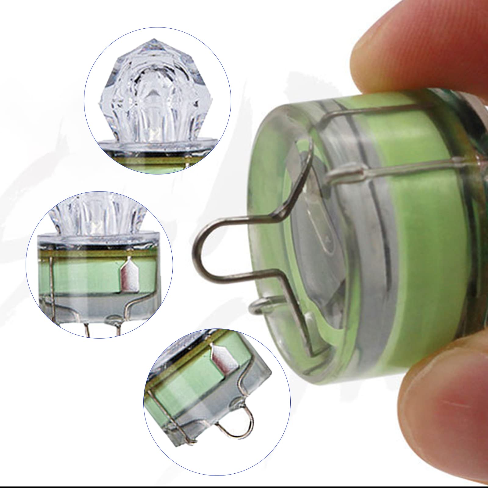 15 luces de pesca de caída profunda, señuelo tubular de diamante, luz estroboscópica LED intermitente colorida luz de pesca subacuática luz de pesca para agua salada, agua dulce, lubina, halibut,
