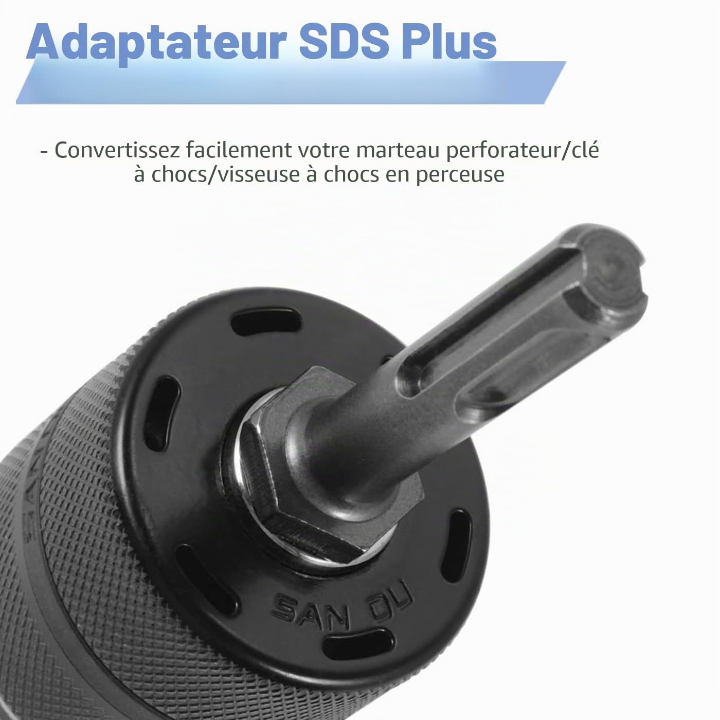 Mesee Adaptateur Mandrin Perçage SDS 2-13mm Sans Clé 1/2-20UNF Pour Perceuse à Percussion Avec Support SDS Plus à Changement Rapide