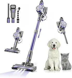 Cordless Vacuum Cleaners for Home with Powerful Suction,Stick Vacuum Cordless Rechargeable,Up to 35 Mins Runtime,Lightweight Hardwood Floor Vacuum for Pet Hair,Carpet(Deep Purple)