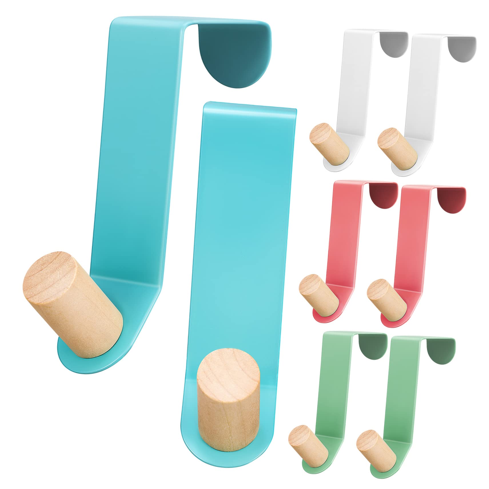 PRETYZOOM Bathroom Hook Set 8 Pcs Over Door Hangers Decorative Coat Hanger Space-Saving Organizers