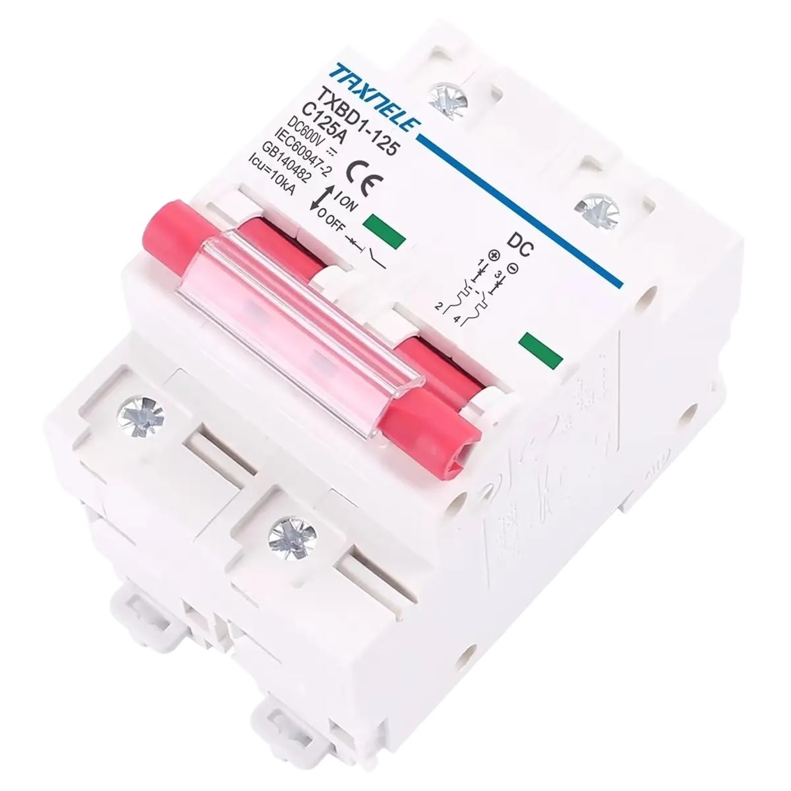Mini wyłącznik słoneczny 2P DC 600V, wyłącznik akumulatora 125A 100A DC MCB do systemu fotowoltaicznego PV(80A)