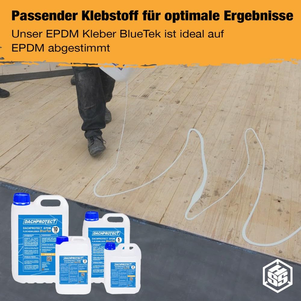 EPDM Dachfolie 1,5mm Profi Dachbahn Flachdachabdichtung UV-beständig 2,50m x 1,50m