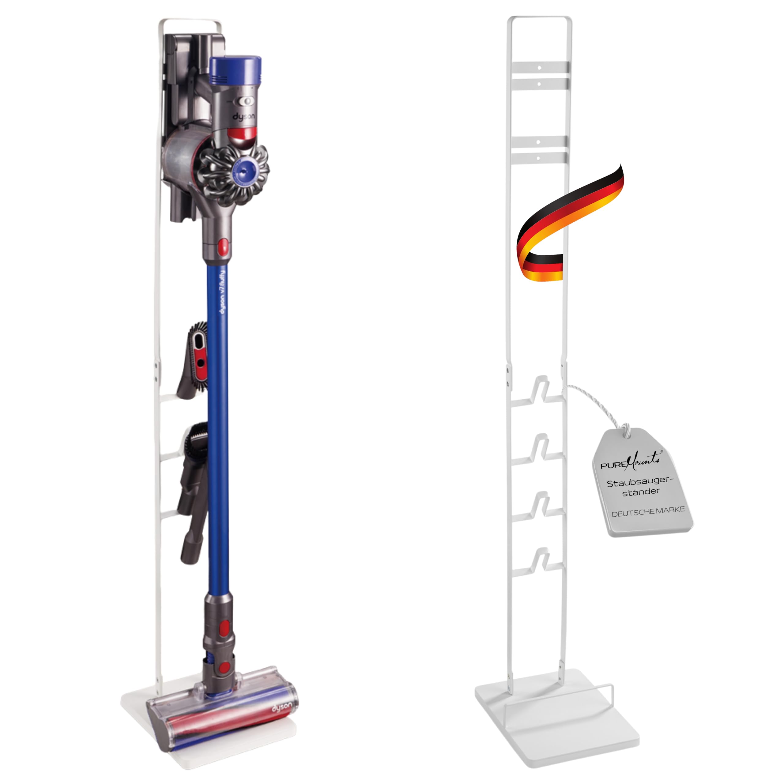 PureMounts PM-VAC-21, Vacuum Cleaner Base, metal, White, 1 stück (1er Pack)