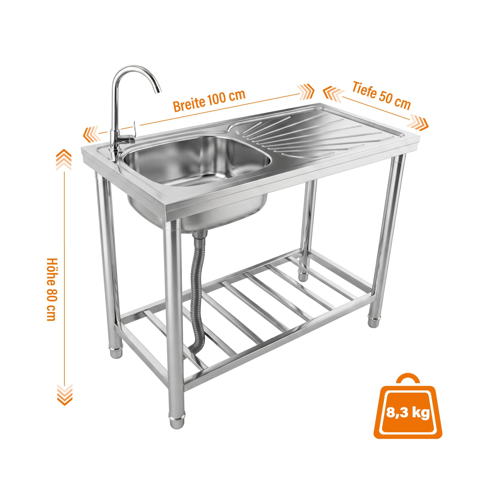 Edelstahl-Multi-Waschtisch FIX FIXKRAFT Outdoor