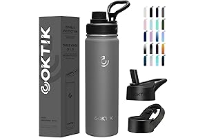 COKTIK Insulated Stainless Steel Water Bottle With Straw Lid