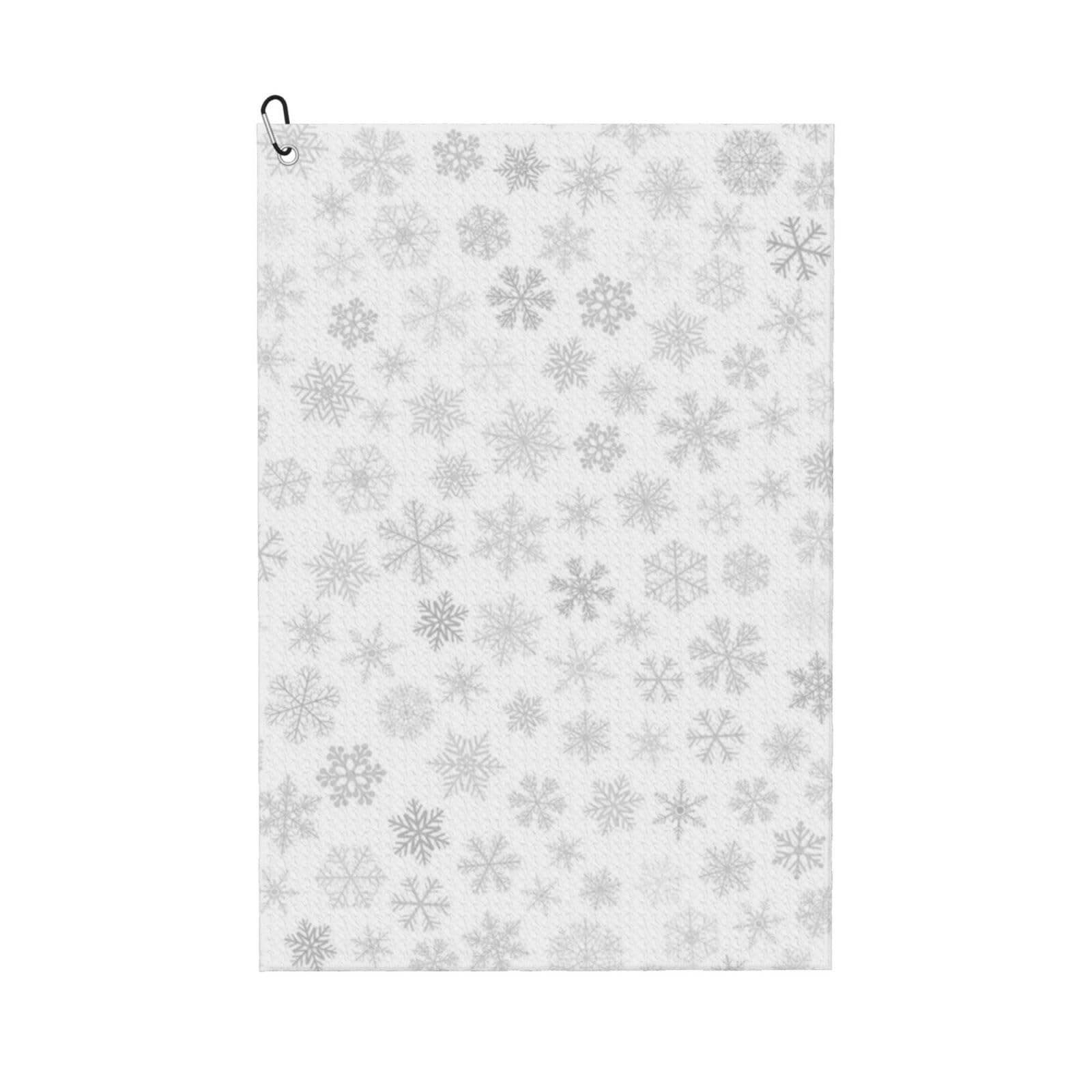 Hnnkloy Christmas Snowflakes Winter Snowflake, 16x24 in Portable Waffle Golf Towels with Carabiner Clip for Golf Bag