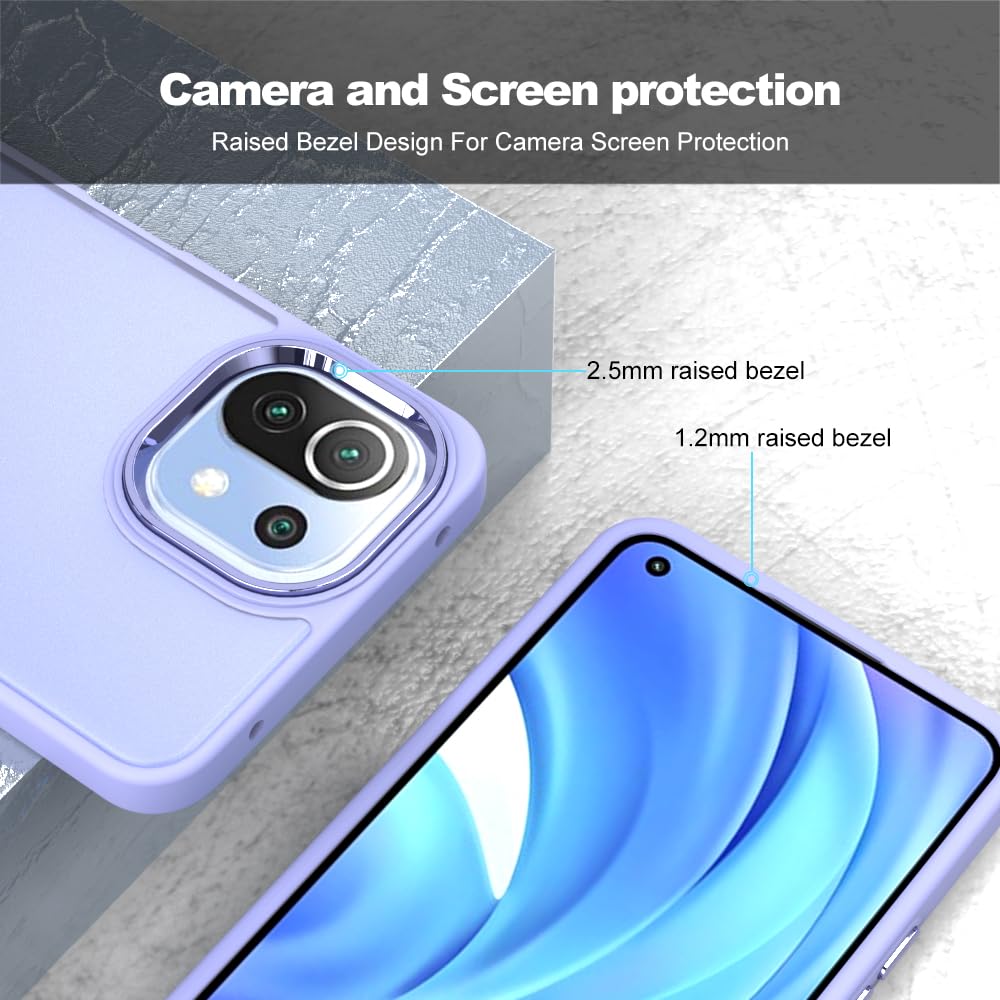 MAOGE Trasparente Cover per Xiaomi Redmi 10C, Rugged Custodia Full Body Antiurto Rigida PC Soft TPU Sottile Bumper Silicone Protettiva Case - Viola Chiaro