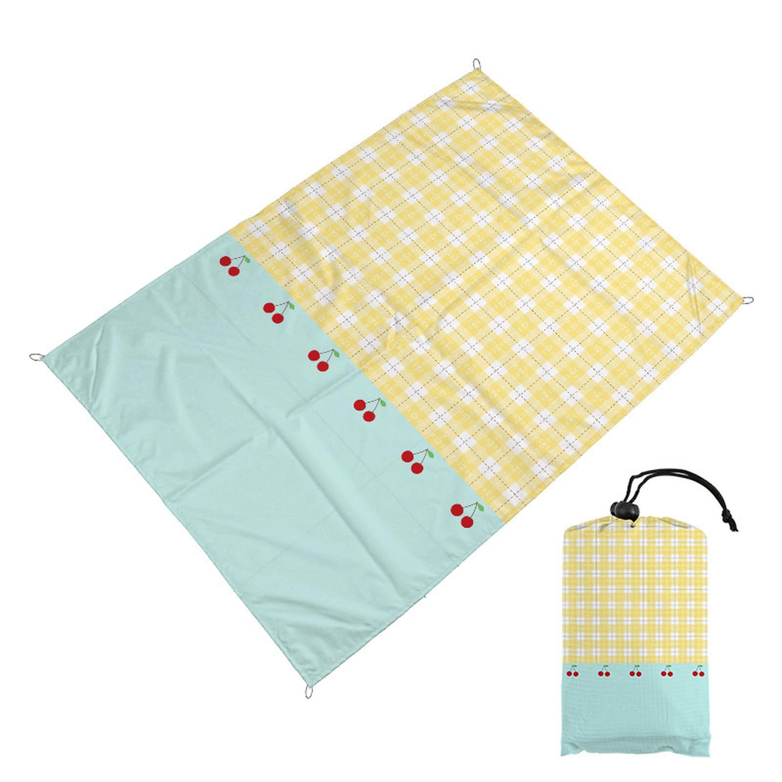 Genérico Manta Impermeable para Picnic, Manta de Playa de Bolsillo, Lona Ligera y portátil para Actividades al Aire Libre como Acampada, Senderismo y Ocio en el Parque.