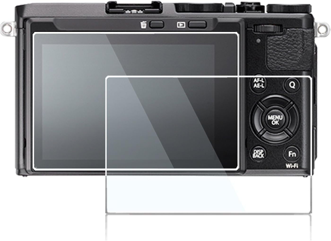 Screen Protector Compatible with fujifilm Fuji x-t3 x70 xt3 Leica M10 Leica SL Type 601 Nikon J4 J5 Panasnic LX9 LX10 G8 G7,Anti-Scratch 9h Hard Clear Optical Tempered Glass Sheet (2pcs)