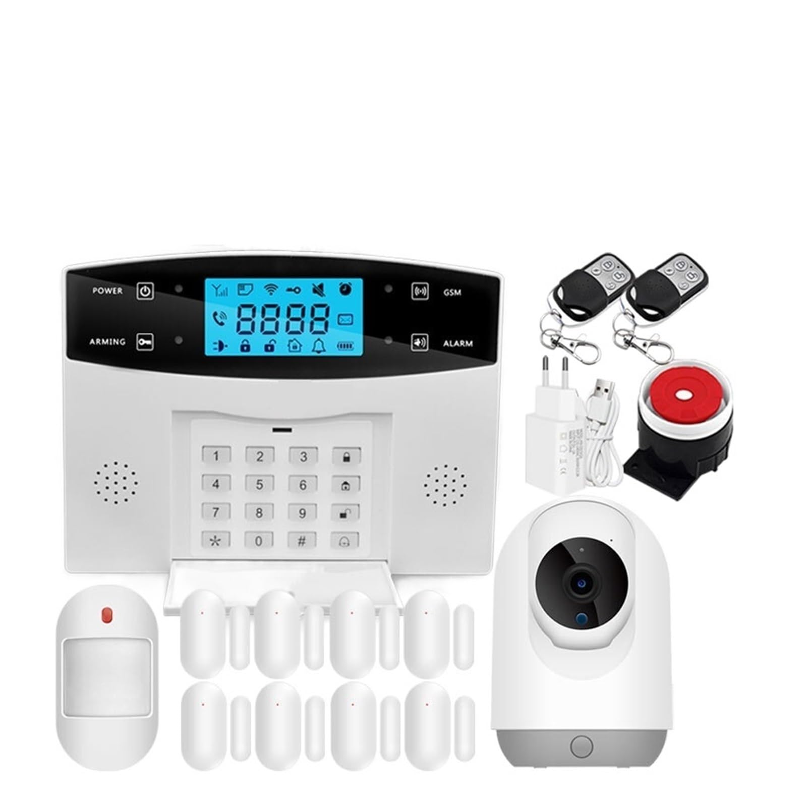System alarmowy, Wi-Fi Home Security System alarmowy Ekran LCD Host Bezprzewodowy detektor 433 MHz Kontrola aplikacji(Option J)
