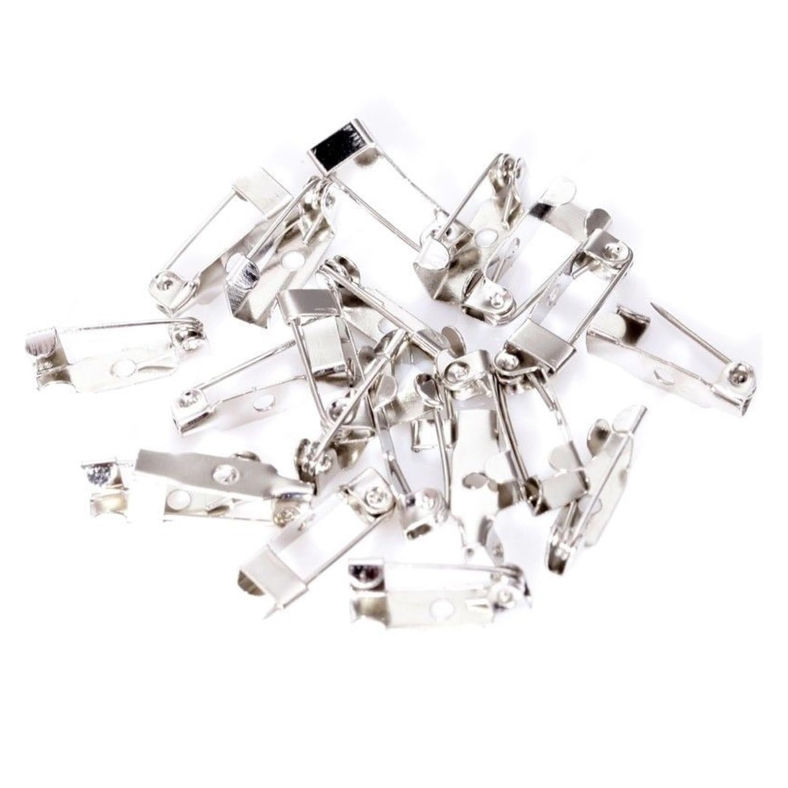 40 sztuk metalowych broszek Pin Backs do tworzenia biżuterii | Uchwyt z zapięciem na zamek do materiałów rzemieślniczych dla majsterkowiczów, solidna metalowa konstrukcja