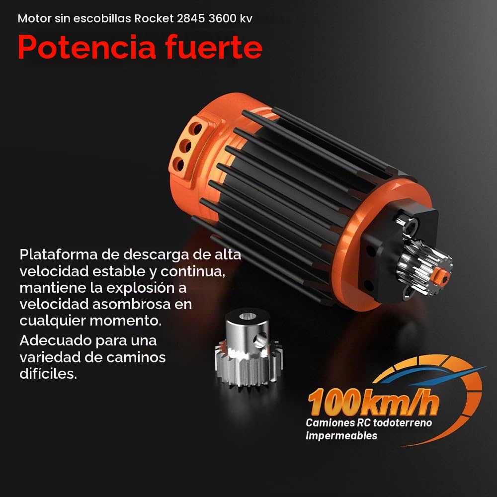 X-Verse Coche teledirigido 1:12, 100 km/h, 4 WD, impermeable, rápido camión teledirigido con motor 3S sin escobillas, 2,4 GHz, todo terreno, todoterreno, para adultos, 3 pilas, color verde