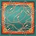 YOUR SMILE Silk Feeling Scarf Women's Fashion Pattern Green Orange Chain Large Square Satin Headscarf (316)