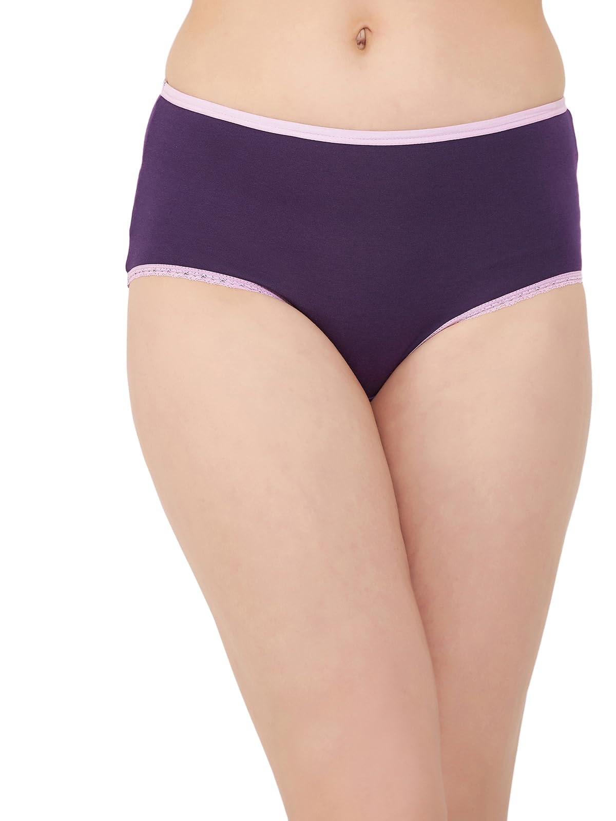 clovia Women's Cotton Mid Waist Hipster Panty in Purple-picture-13