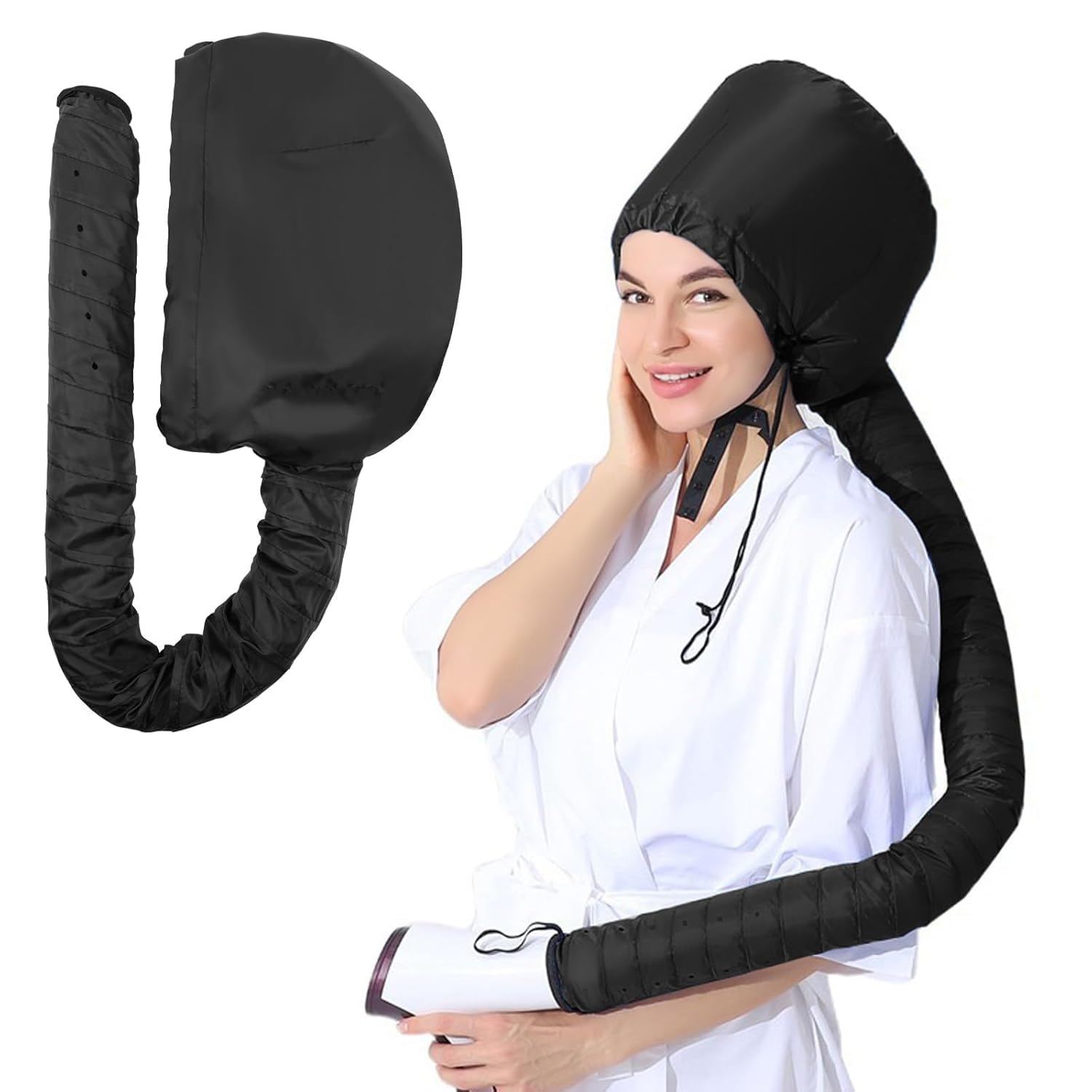2 in 1 Hair Dryer Hood Cap – Floating Diffuser Net Plopping Cap for Curls | Adjustable Drawstring Hair Dryer Cap for Curl Defining & Quick Drying (Multicolour)-image-44