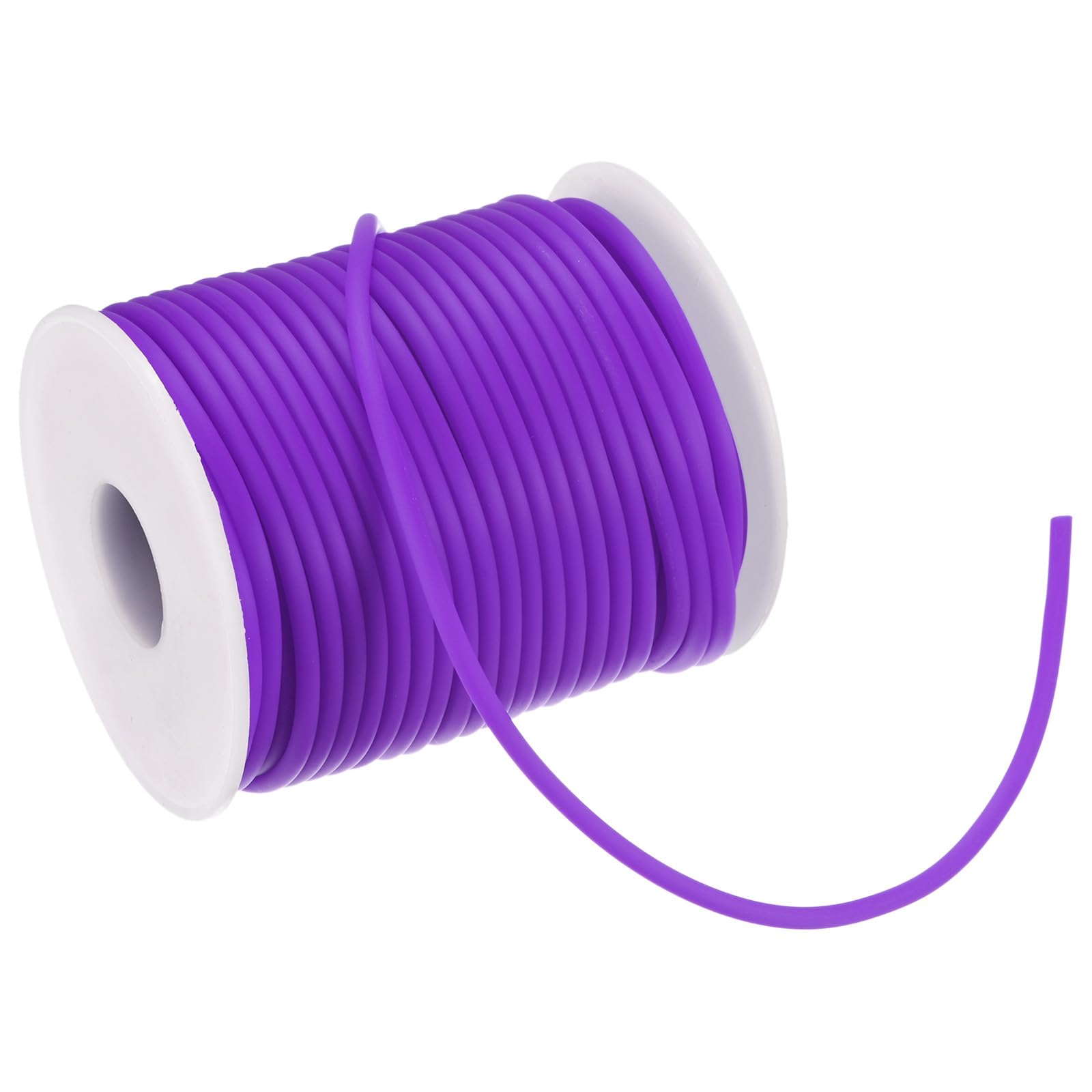 M METERXITY Hollow Pipe Tubing Rubber Cord, 27.3 Yards 3mm Stretchy String with 1.5mm Hole Elastic Strings Barber Cords for Jewelry Making/DIY Crafts/Necklaces/Bracelets [Purple]