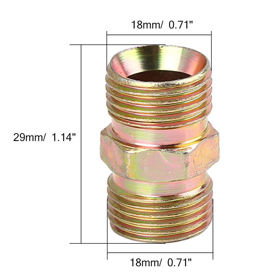X AUTOHAUX 2-Piece M18 To M22 Straight Air Pipe Fitting Adapter – Strong, Leak-Proof Connector - View #4