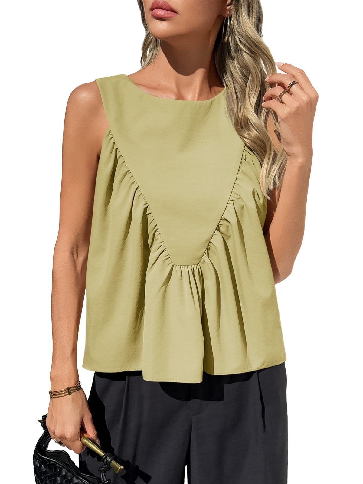 Cicy Bell Peplum Babydoll Tank