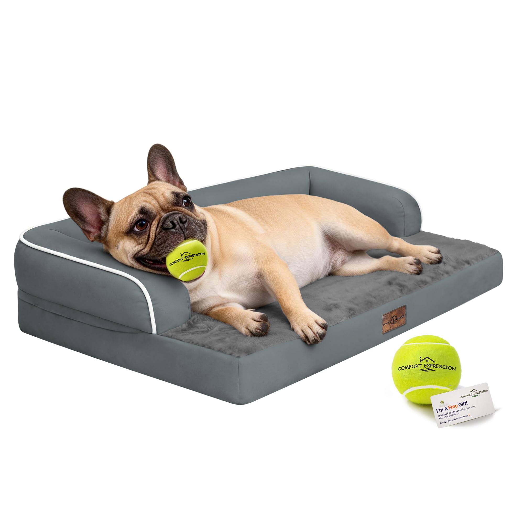Comfort Expression Washable Dog Bed with Bolster for Medium to Large Dogs — image 1