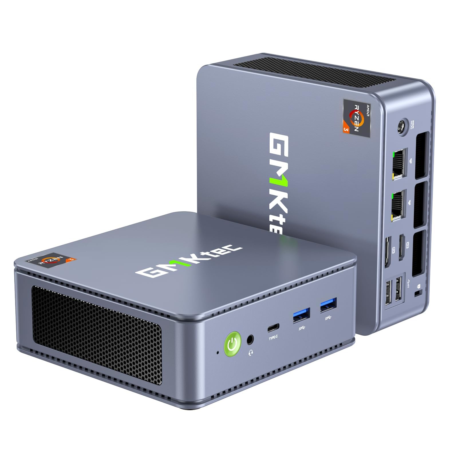 GMKtec Mini-PC 5825U, M5 Plus Dual LAN 2,5G Desktop-Computer, AMD Ryzen 7 5825U (8 Core/16 Threads 4,50 GHz), 32 GB RAM DDR4 + 1TB PCIe-SSD, WiFi 6, USB 3.2, USB-C, BT 5.2, DP, HDMI