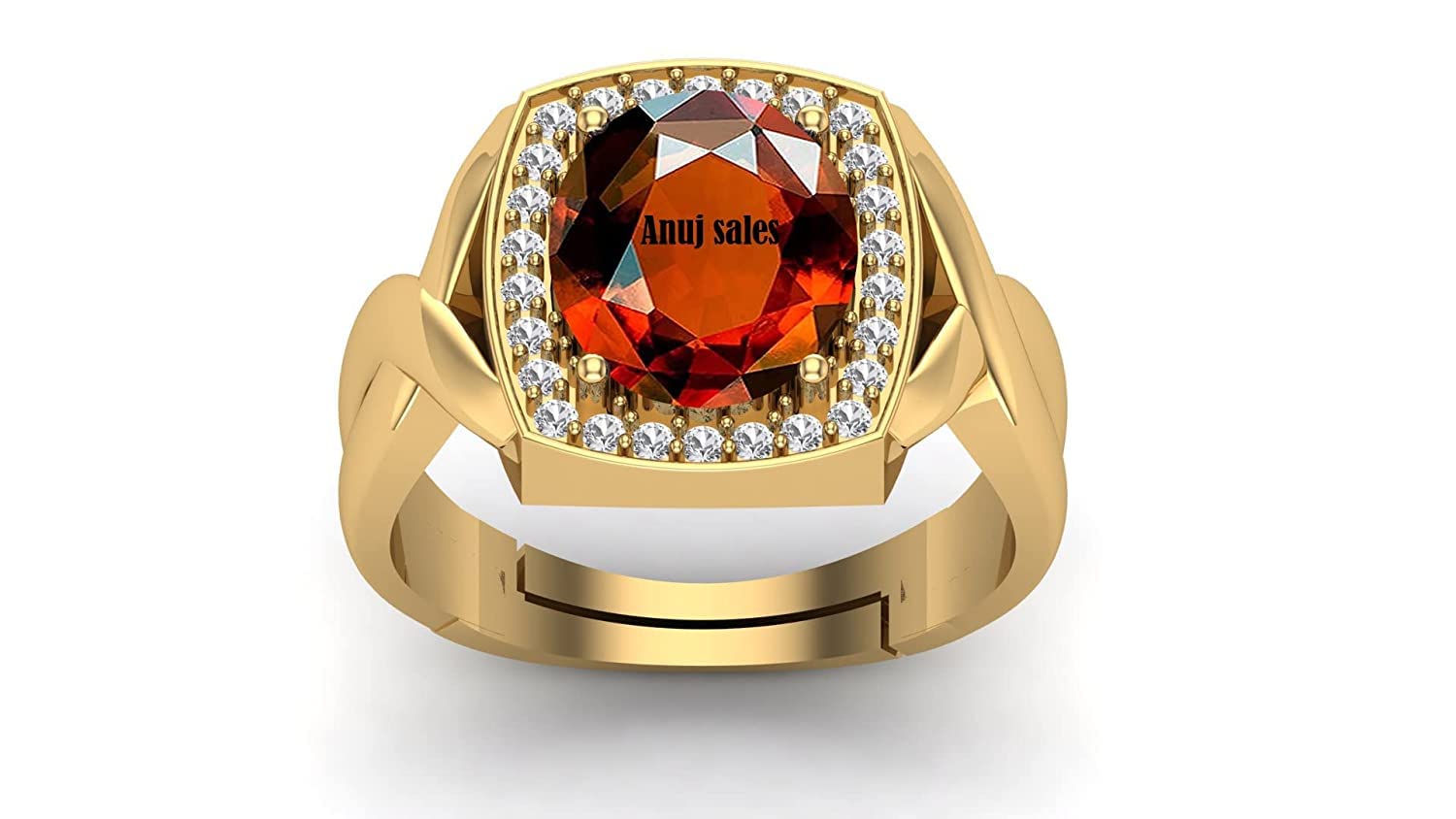 ANUJ SALES 17.25 Ratti Natural Gomed Stone Astrological Gold Ring Adjustable Gomed Hessonite Astrological Gemstone for Men and Women (Lab - Tested) (B0BYDQ365K) Amazon Price History, Amazon Price Tracker