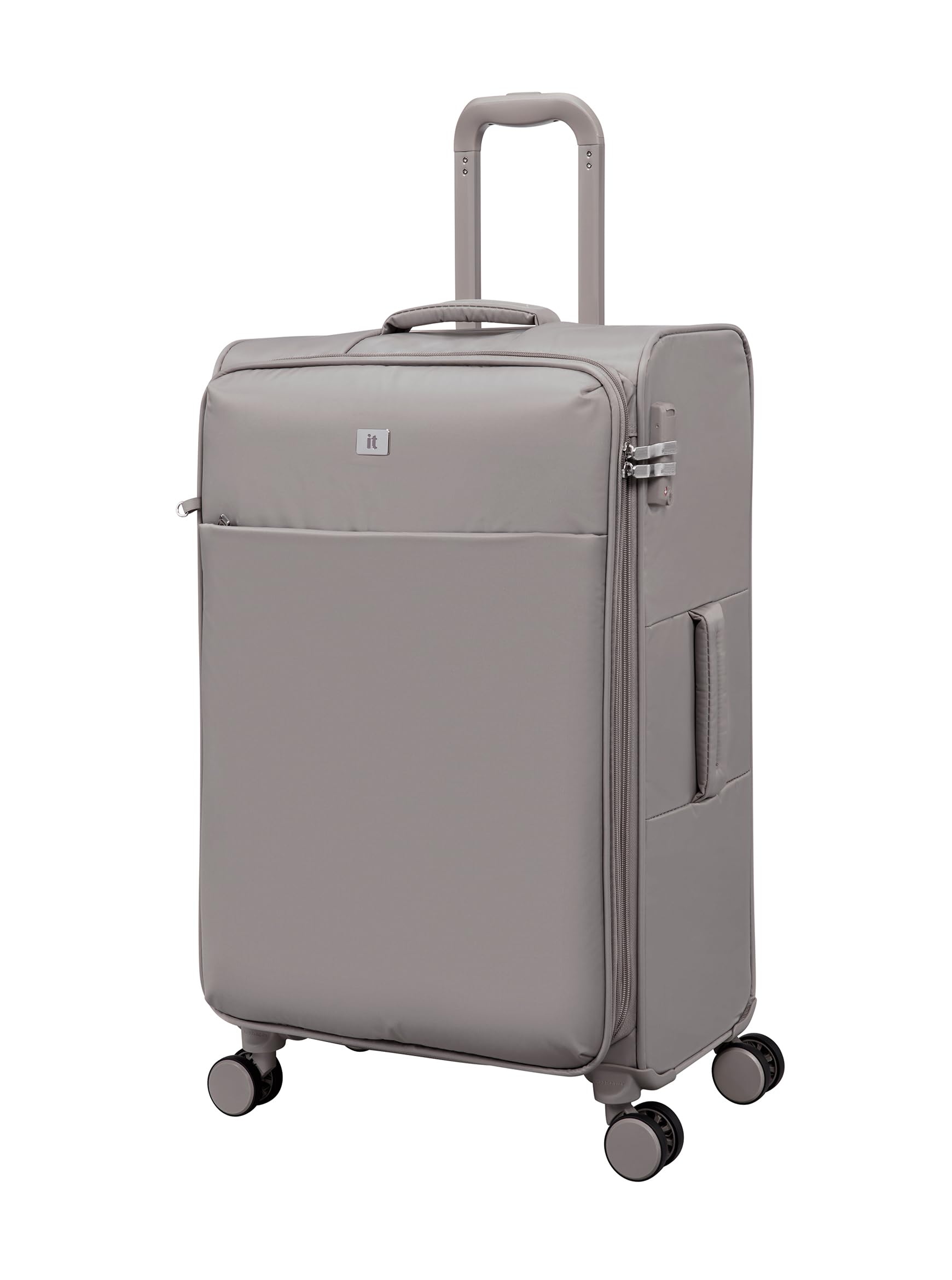 It Luggage Lustrous Luxe 28" Softside Checked 8 Wheel Spinner, Moon Rock