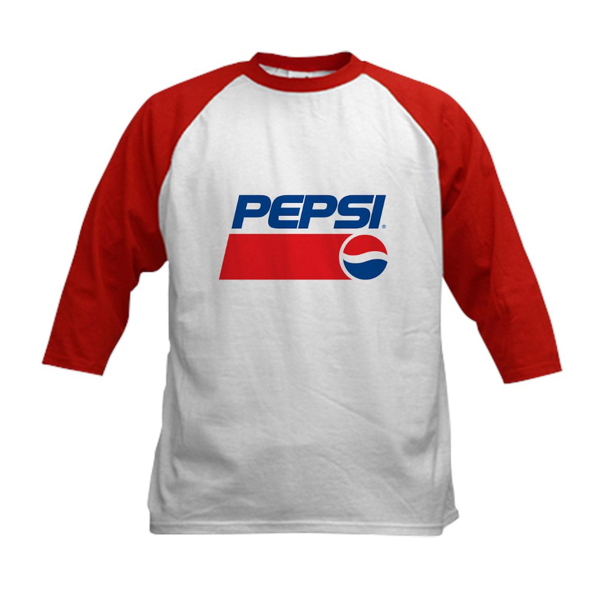 CafePress 90S Pepsi Logo Kids Baseball T Shirt Kids Cotton Baseball Jersey, 3/4 Raglan Sleeve Shirt Red/White