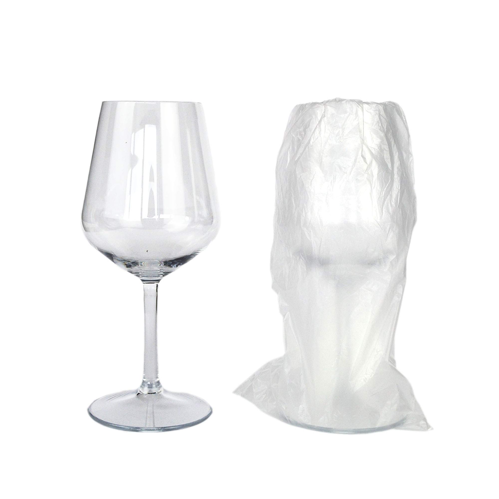 6 copas lavables de 400 cc para tritán de 21,5 cm de alto, para vino y champán, vasos de plástico de flúor