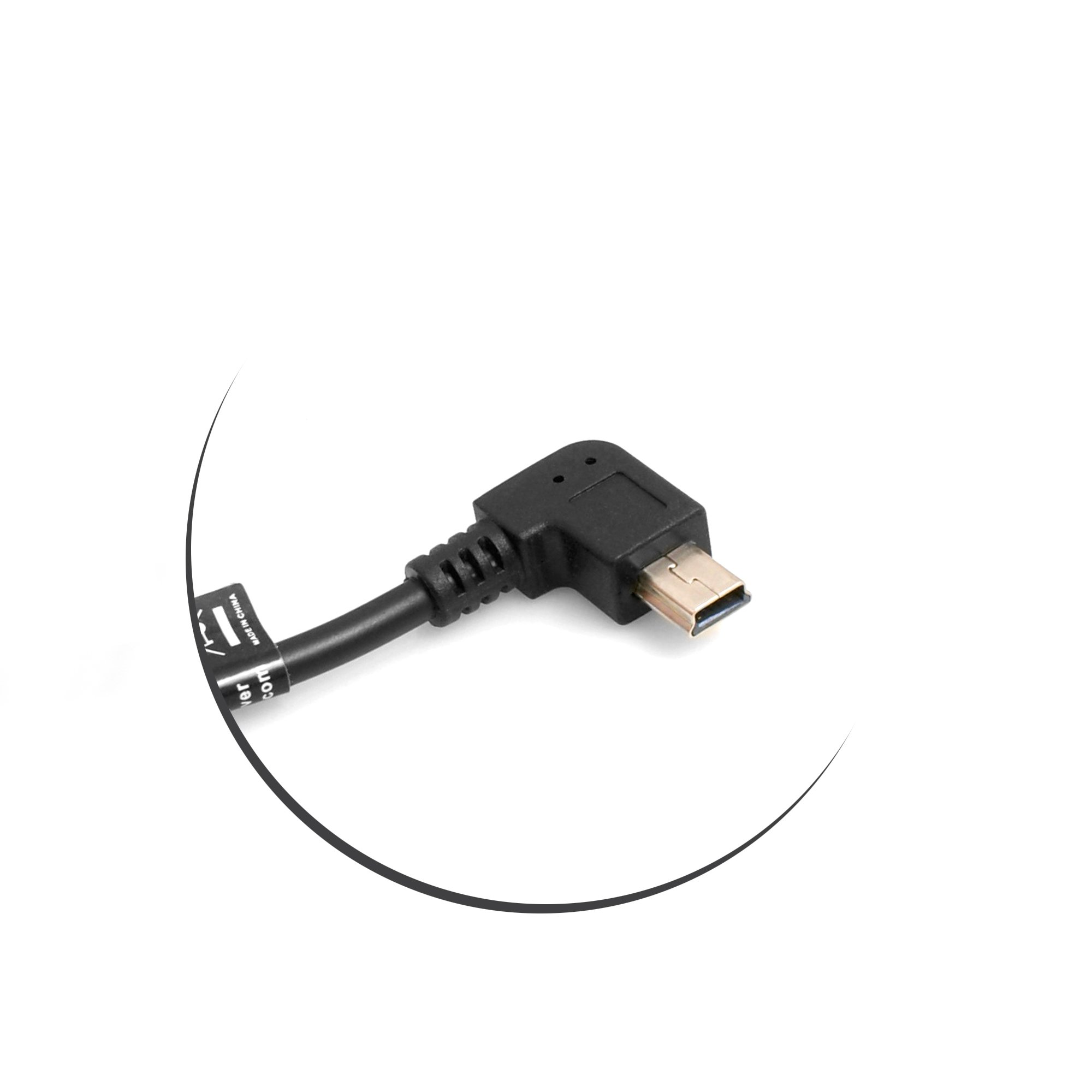 System-S Cavo Mini USB Con Connettore Angolare 90° - 2 Metri, Per Ricarica E Dati, USB A Maschio A Mini USB Maschio