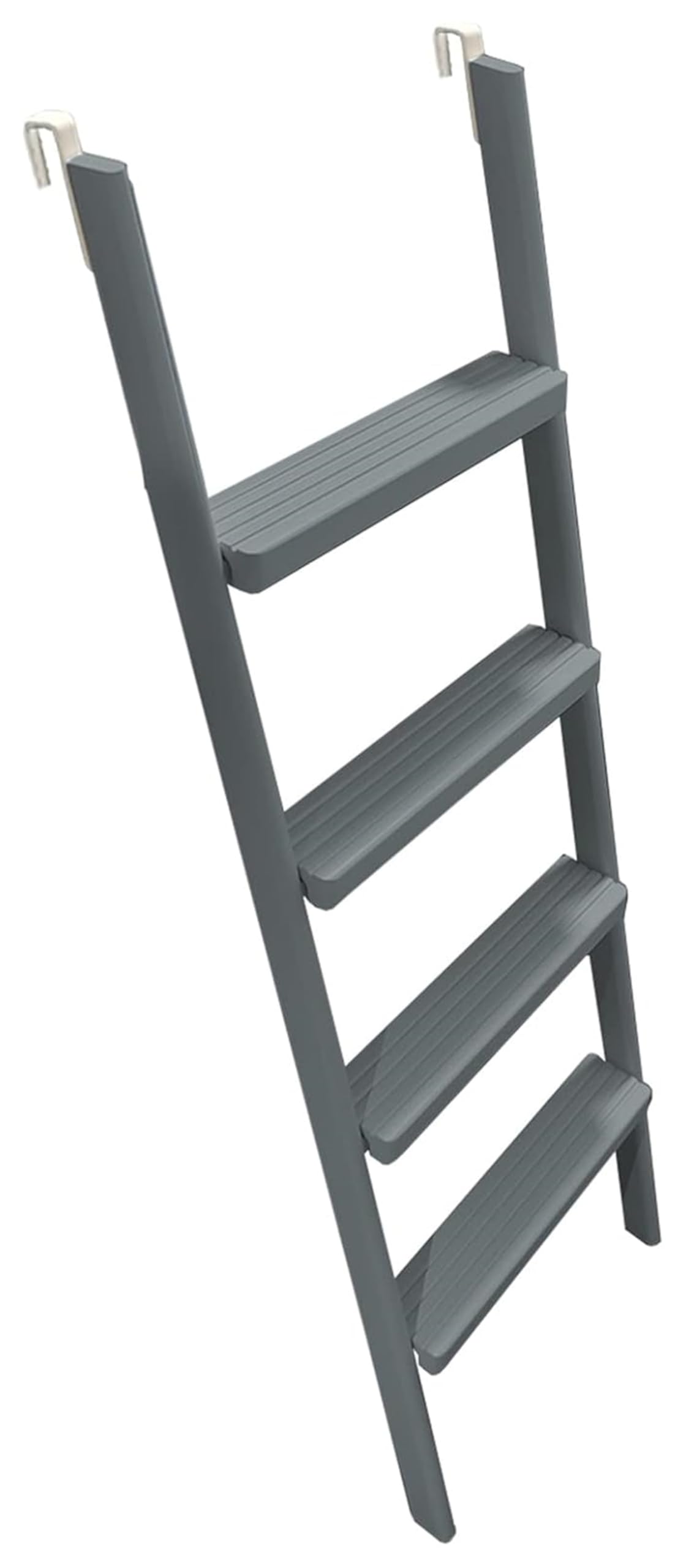 Escalera para litera interior de RV con peldaño ancho y dos ganchos plateados
