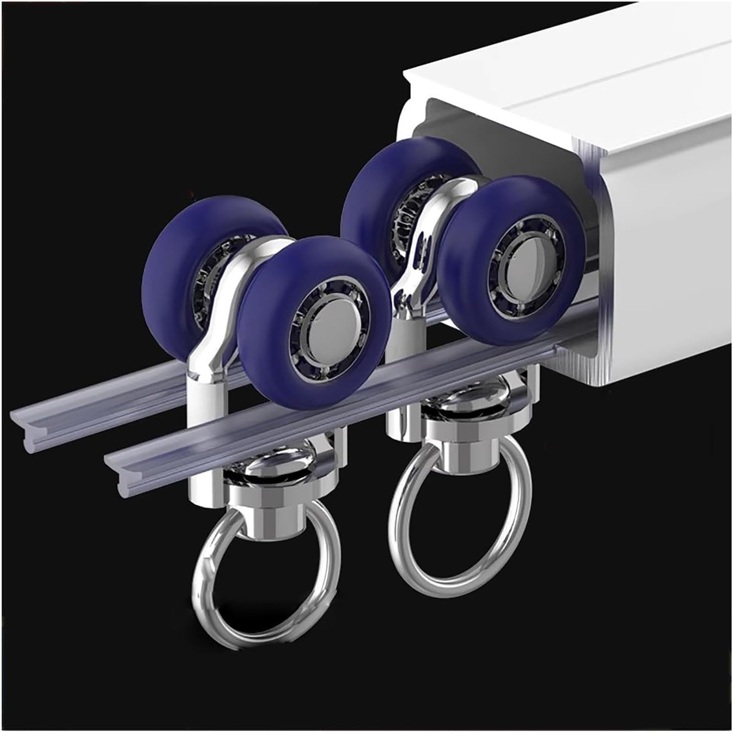 4 8 12 16 20 30 40 FT Drapery Track Ceiling/Wall Mount, Thickened Curtain Railing with Rollers Fittings(Ceiling Mount,15ft/457cm)