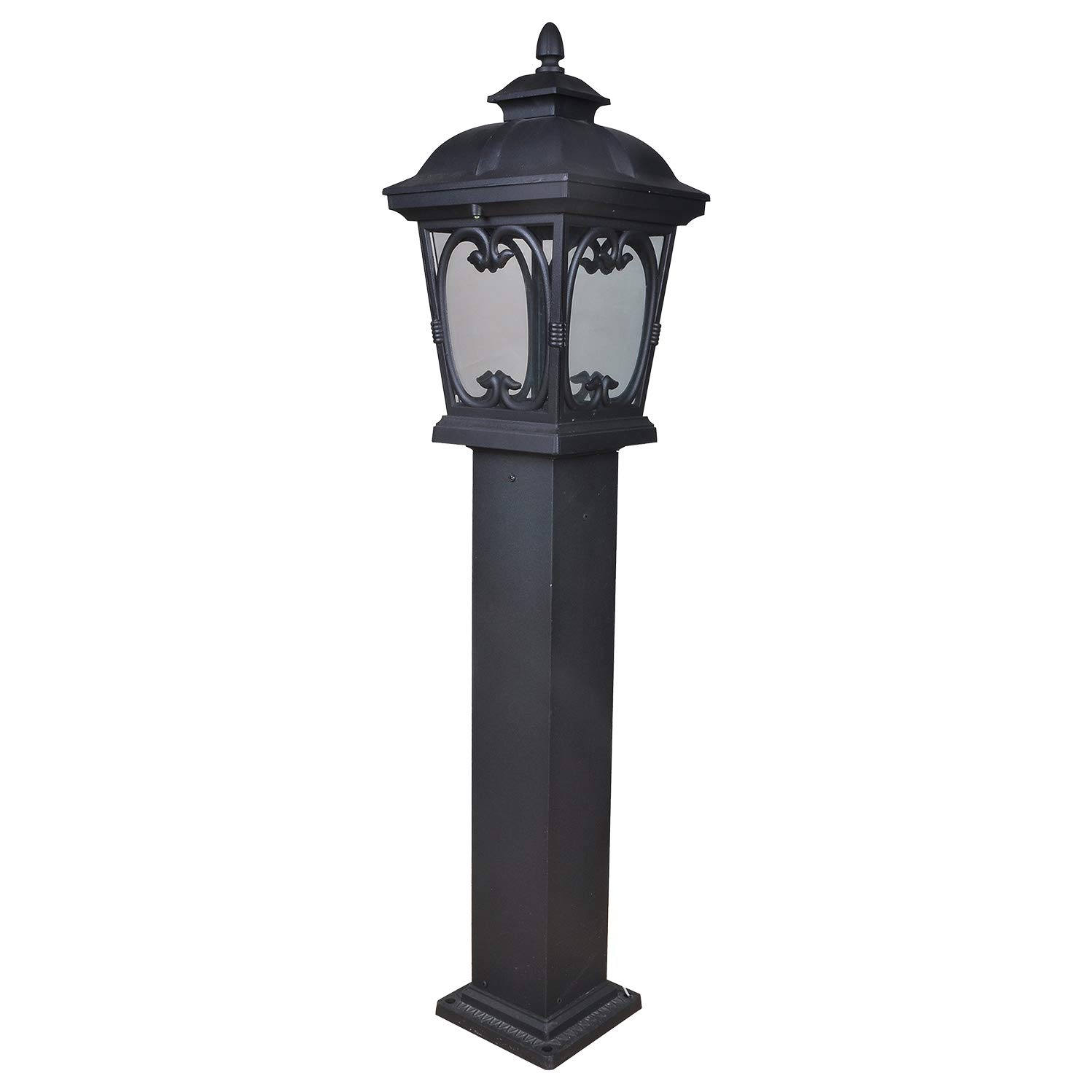target light your life9105 IP55 Waterproof Vintage Outdoor Post Bollard E27 Rainproof Glass Street Lantern Classical Retro Aluminum Metal Column Lamps Villa Garden Lawn Landscape ing