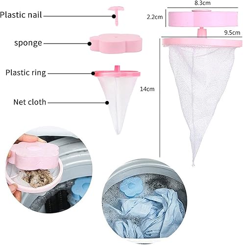 Miniatura 2 de Removedor de pelo de mascotas para lavandería, recogedor de pelusa reutilizable para lavadora, bolsa de malla flotante para mascotas, bolsa de malla