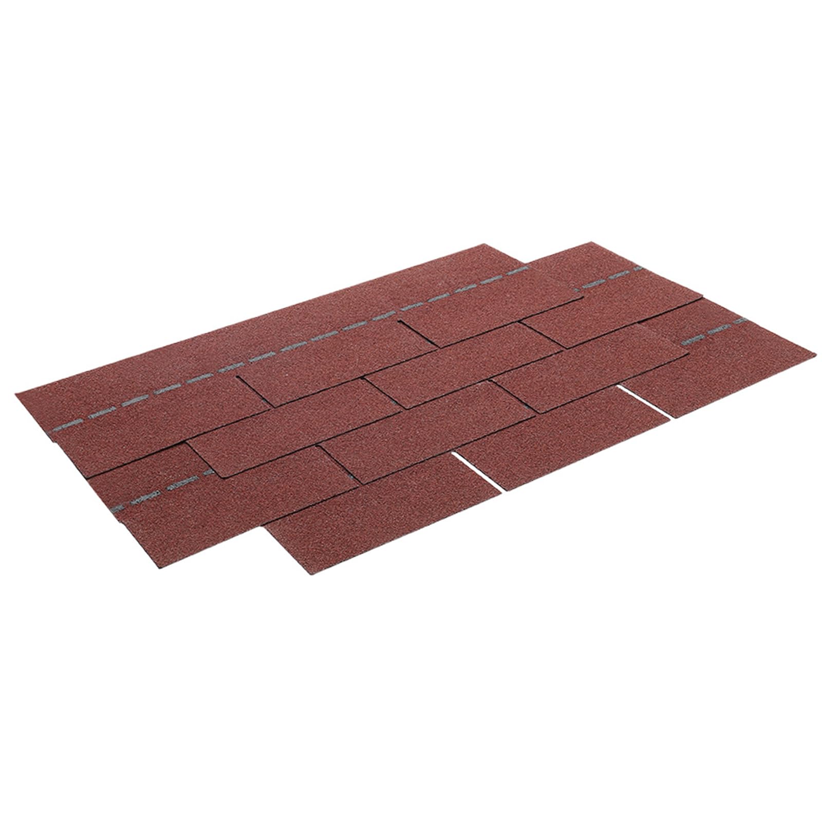 Warmiehomy Roofing Tiles 18pcs/2.61sqm, 2.7mm Thick Self-Adhesive Asphalt Roof Felt, Waterproof Weatherproof Shingles for Roof Sheds (Red, Classic Square)