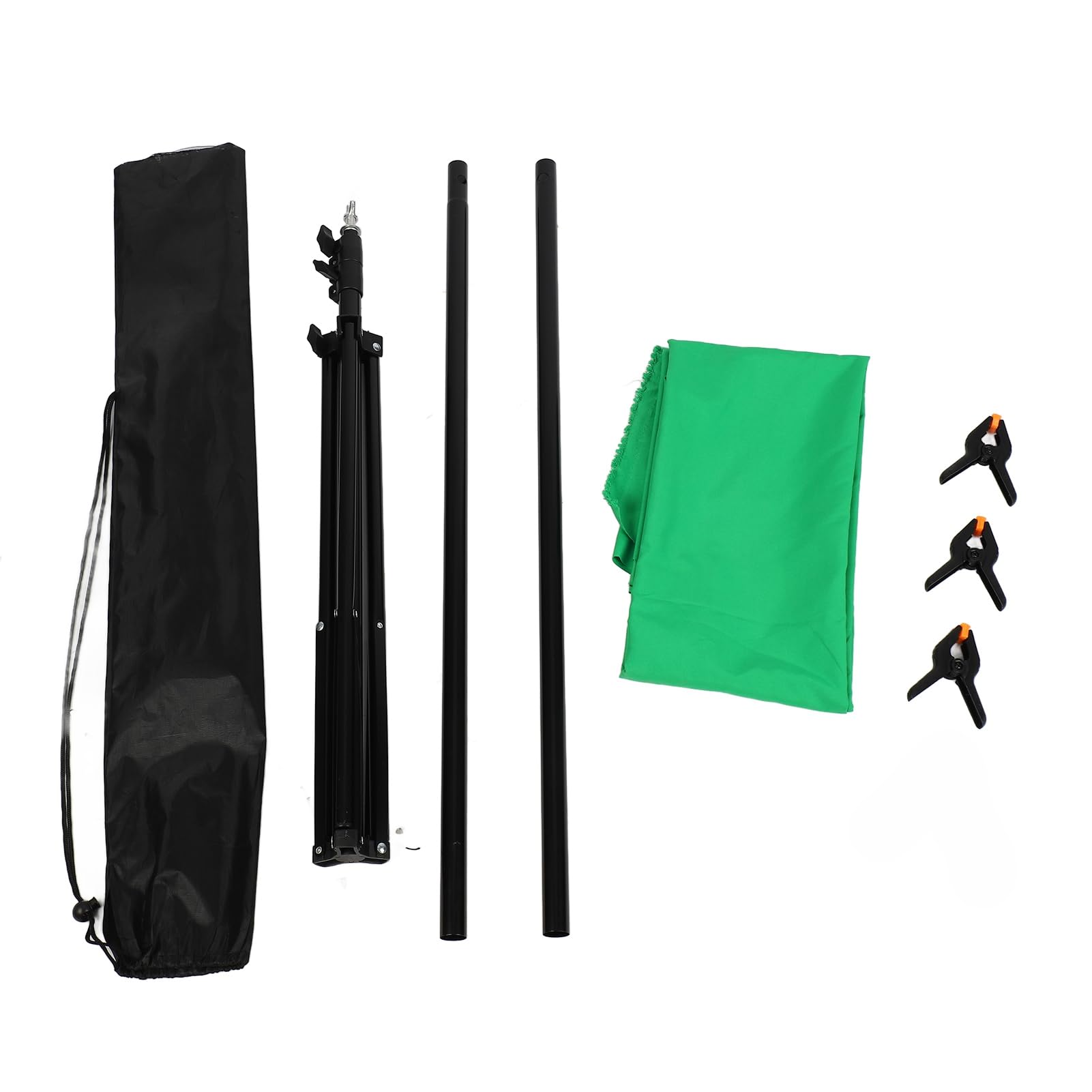 HUIOP 1,5 x 2 m. Kit de photographie de fond avec écran de fond vert avec support de fond réglable en forme de T, 5 pinces de fond