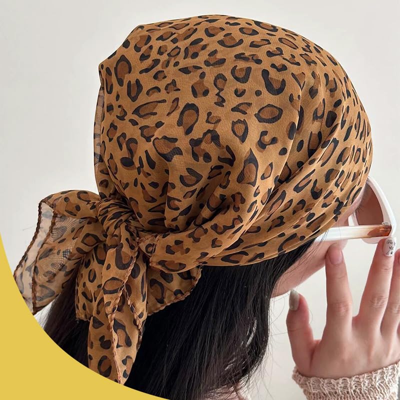 Leopard Print Headscarf for Women Silky Satin Lightweight Hair Scarf Headband Head Scarf for Women's Leopard Print Head Wrap Bandana for Girls Hair Wrapping Sleeping2