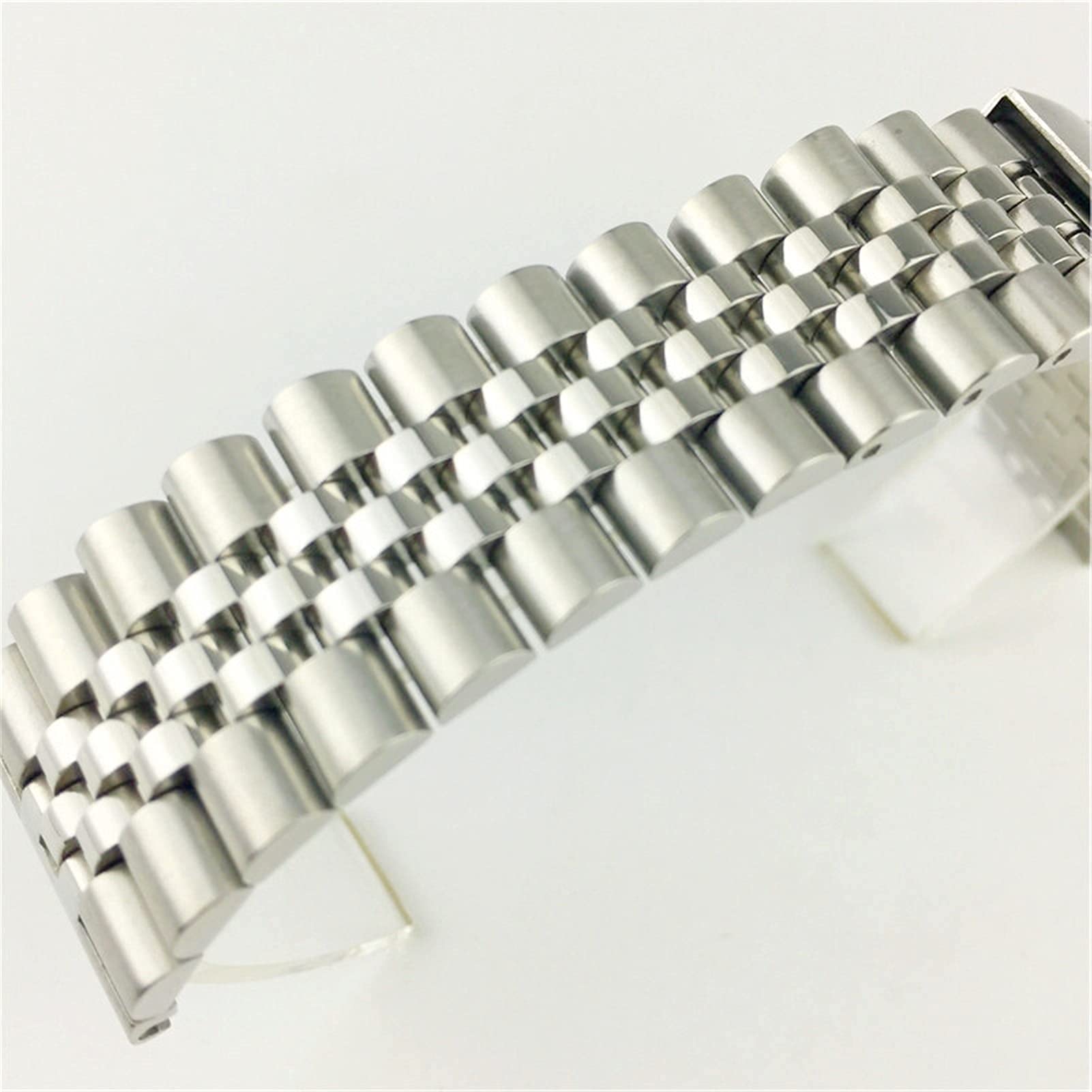 Cinturino in Metallo Acciaio Inossidabile 18mm 20mm 22mm 23mm 24mm 26mm Cinturino con Fibbia a Doppia Chiusura Cinturino da Polso di Ricambio Nero, Argento