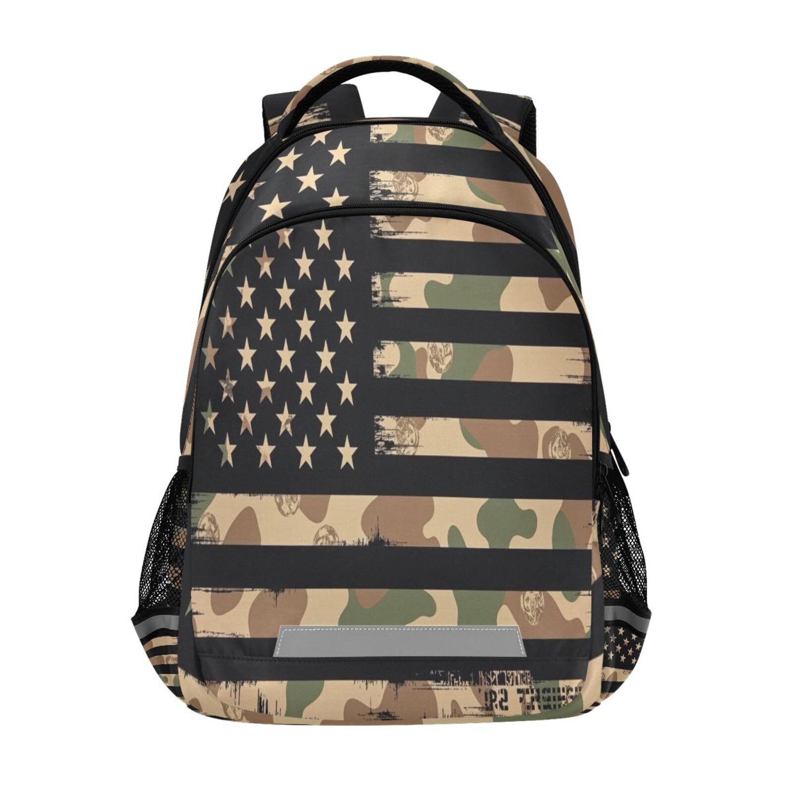 Kcldeci American Flag Camouflage Kids Backpack for Boys Girls USA Flag Camo Elementary Schoolbag Kindergarten Bookbags Preschool School Bag Toddler