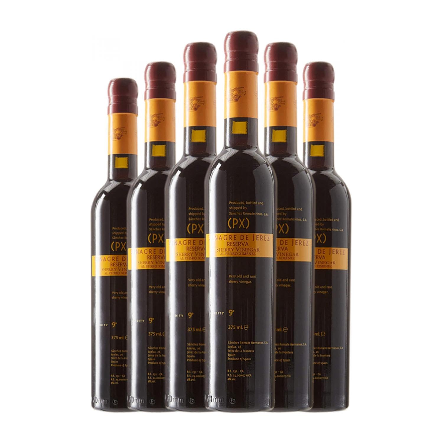 Vinagre Sánchez Romate PX Pedro Ximénez Jerez-Xérès-Sherry Media Botella 37 cl (Caja de 6 Media Botella de 37 cl)