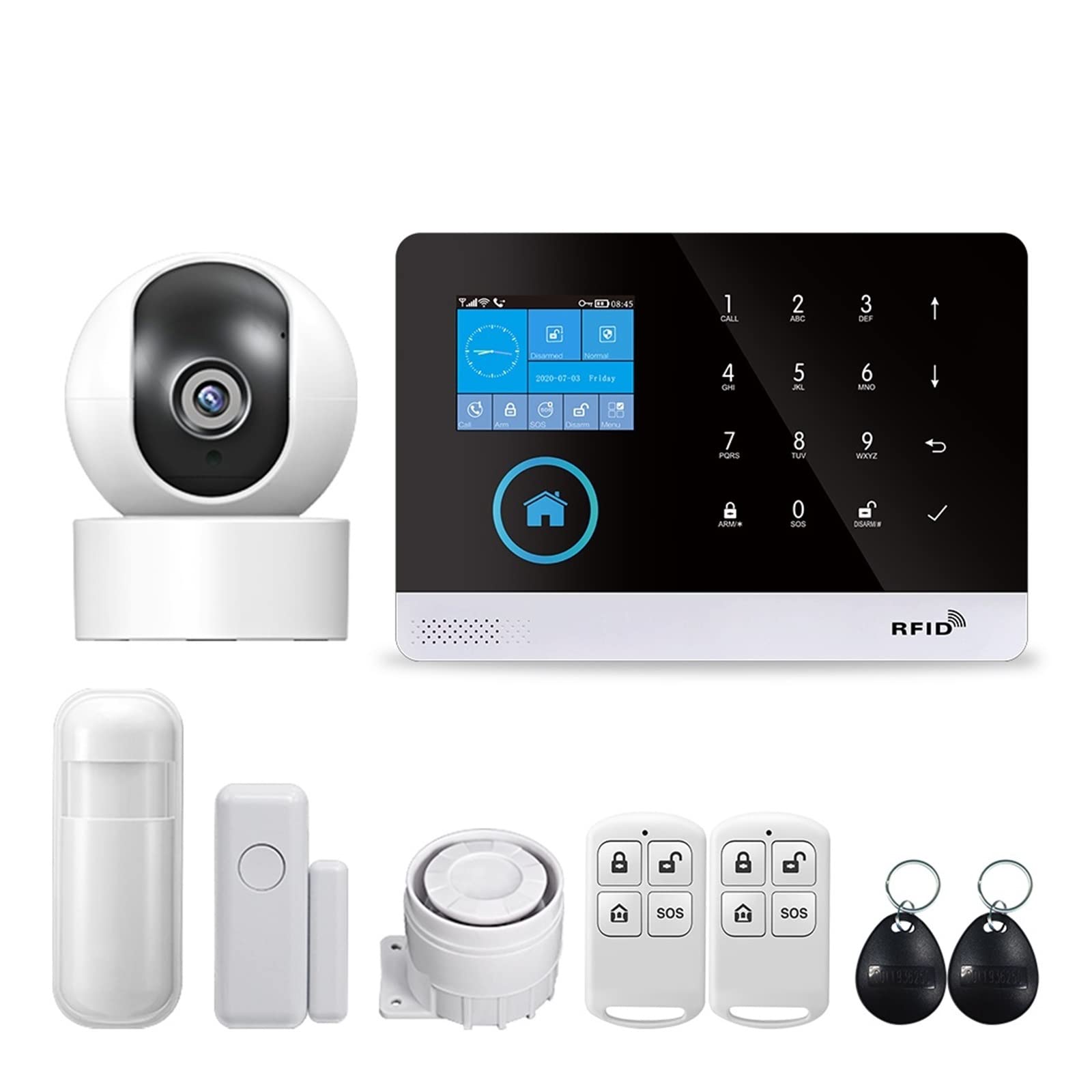 de alarma seguridad for el hogar inalámbrico GSM for la aplicación Tuya con Detector Sensor movimiento Compatible Para casa y garaje(PG-103)