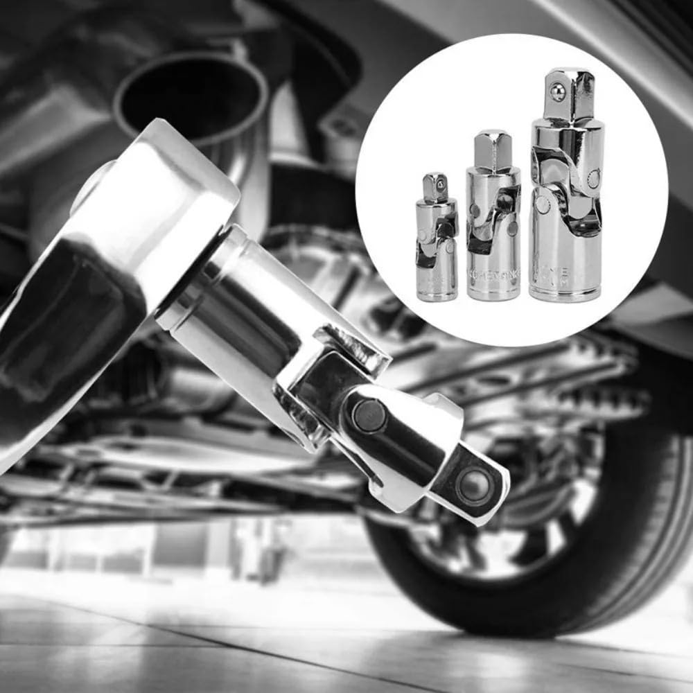 Zestaw Narzędzi Zestaw uniwersalnych przegubów, klucz nasadowy z grzechotką, adapter 1/4", 3/8", 1/2", adapter przedłużający, stal chromowo-wanadowa klucze nasadowe(1-2 one piece)