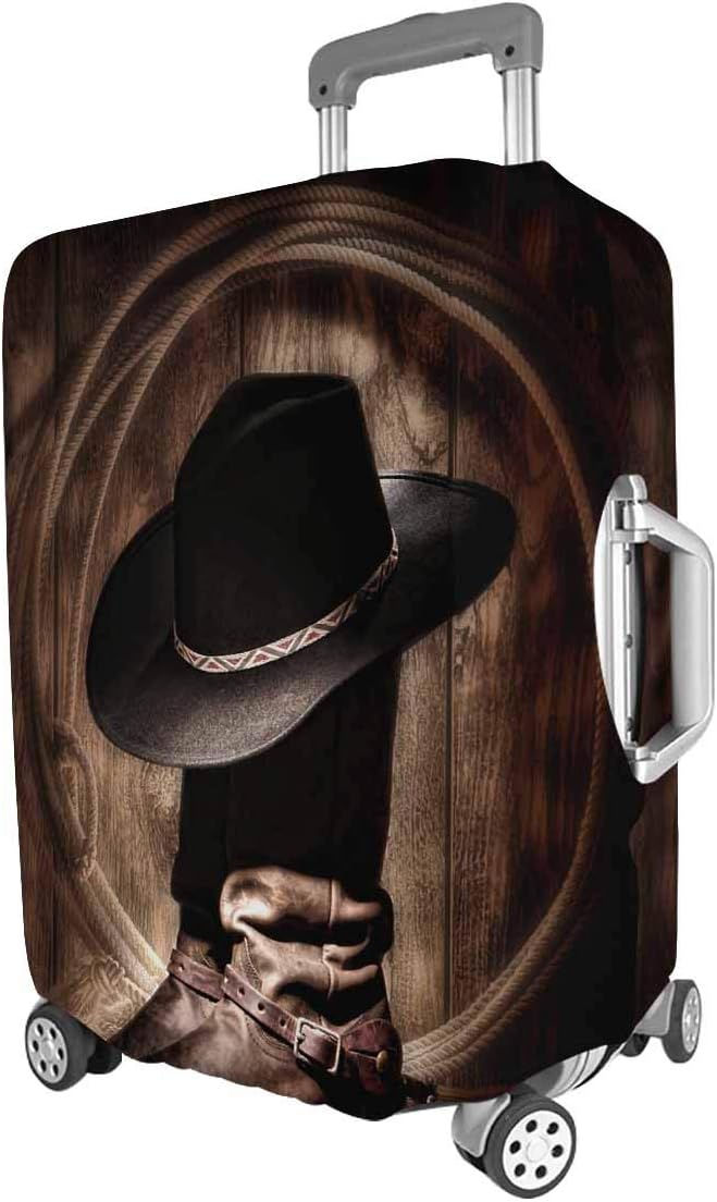 review InterestPrint Vintage American Western Cowboy Hat Travel Luggage Cover Baggage Suitcase Protector for 26