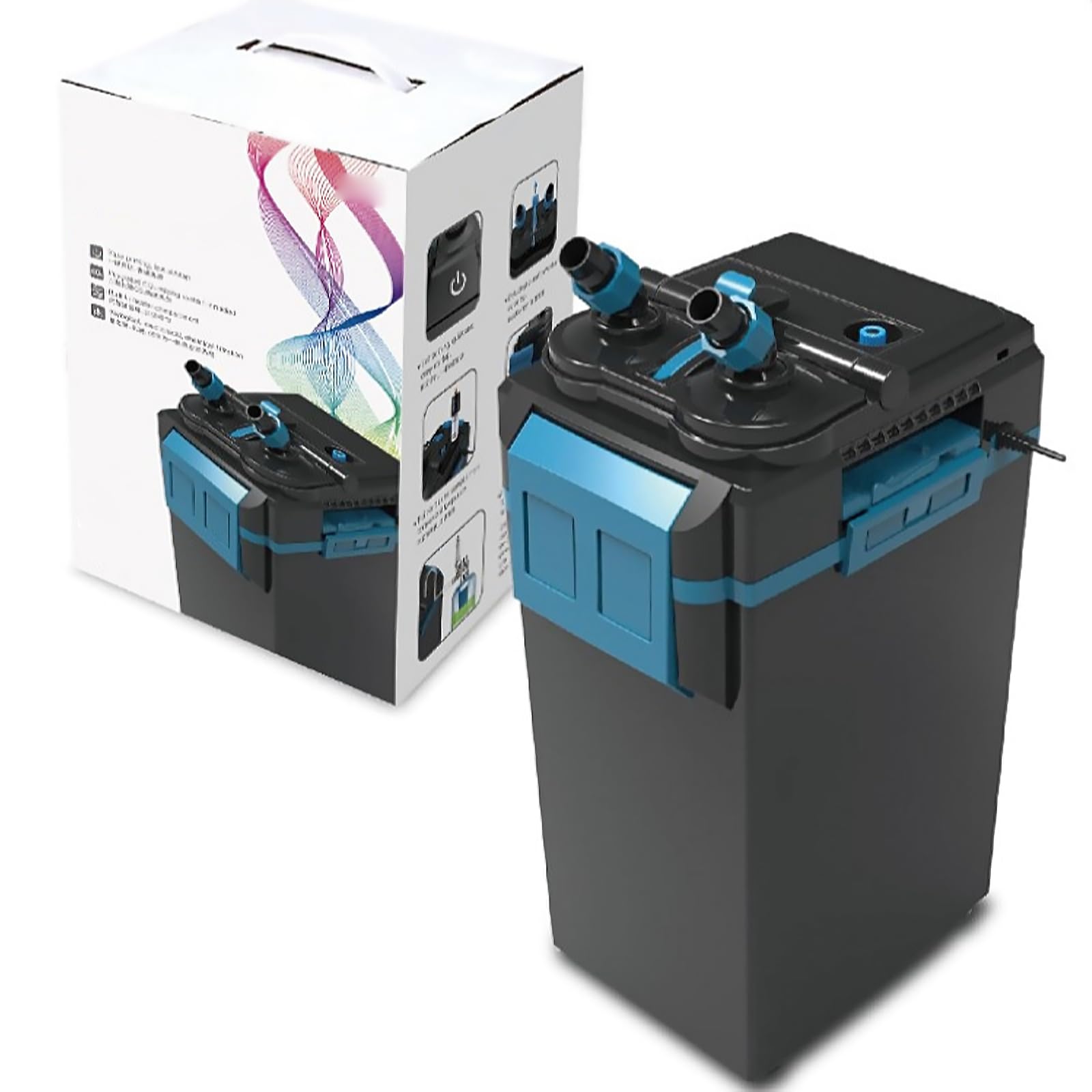 Cubo de Filtro Externo para Tanque de Peces, Filtro Externo para Tanque de Planta de Agua de Cubo de Filtro, Utilizado en acuarios, se Puede conectar a una Botella de dióxido de Carbono para proporci