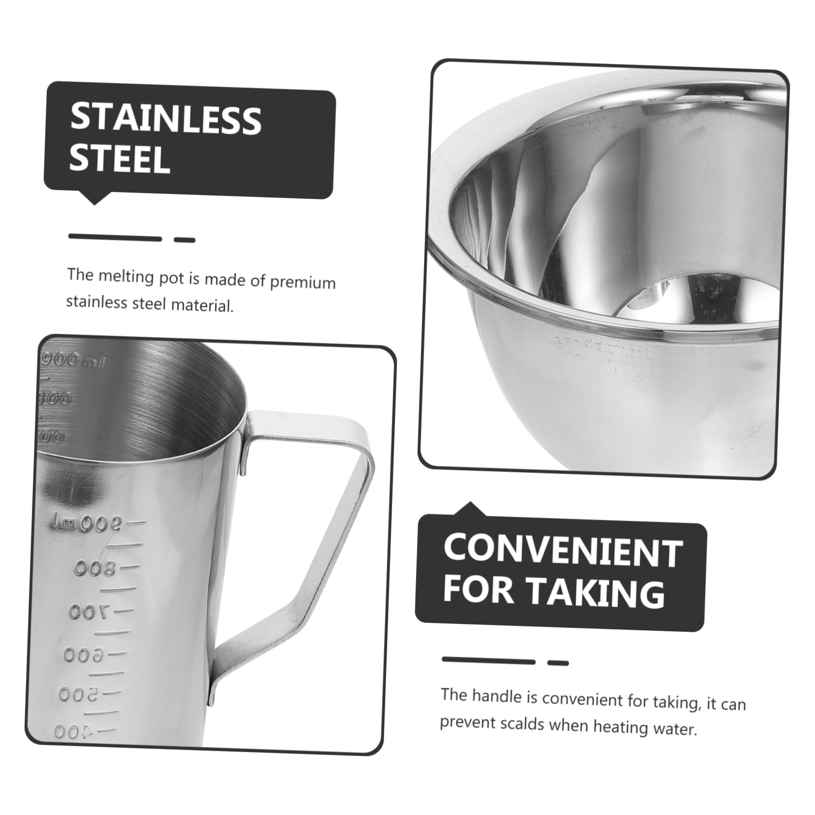 Unomor Beeswax Melting Pot Double Boiler Stove Top Unique Candle Boiler Pan Nonstick Smooth