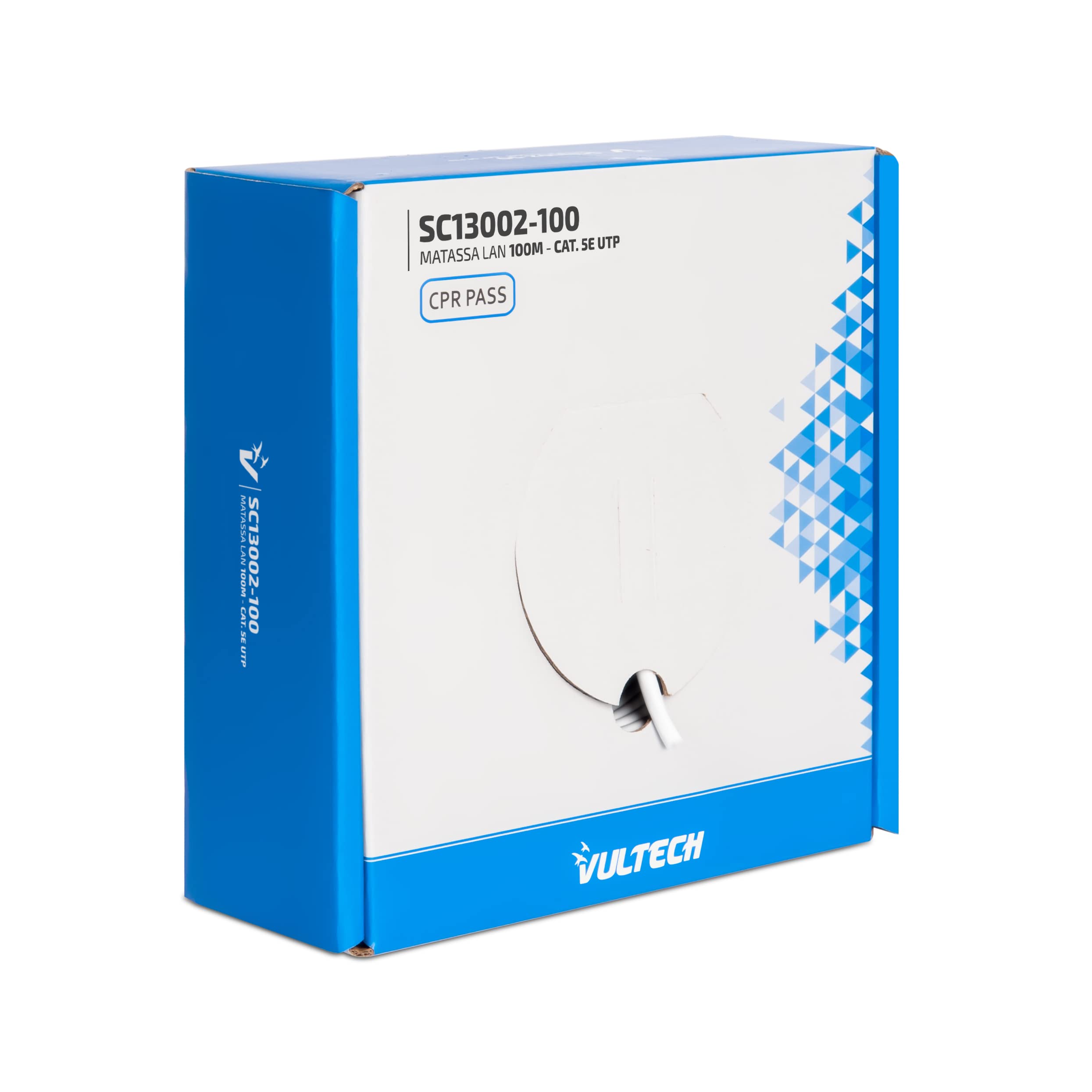 Vultech SC13002-100 Écheveaux Lan Catégorie 5e UTP 100 mètres 24AWG Bobine réseau Ethernet 100m Cat5e