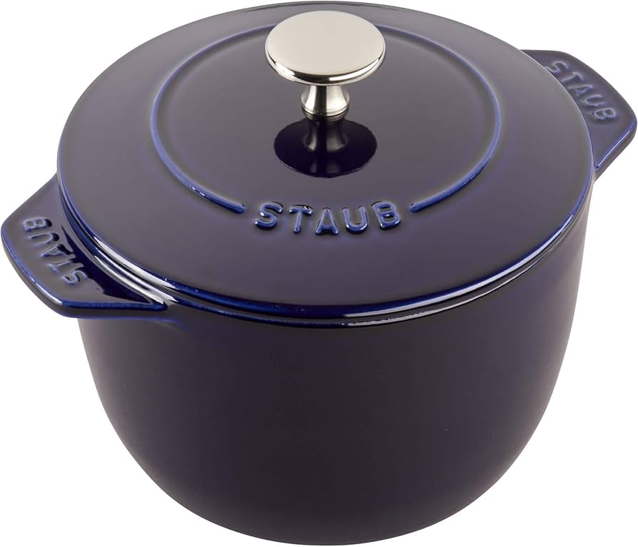 Amazon.com: Staub Cast Iron 1.5-qt Petite French Oven - Dark Blue